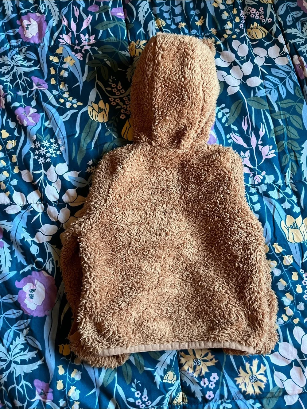 The North Face Kids' Teddy Fleece Hoodie in Camel Brown Size 18-24 Months
